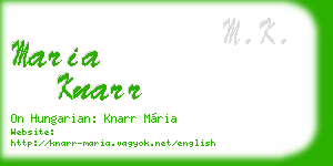 maria knarr business card